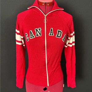 Northern Vibe Red Zip-Up Sweater